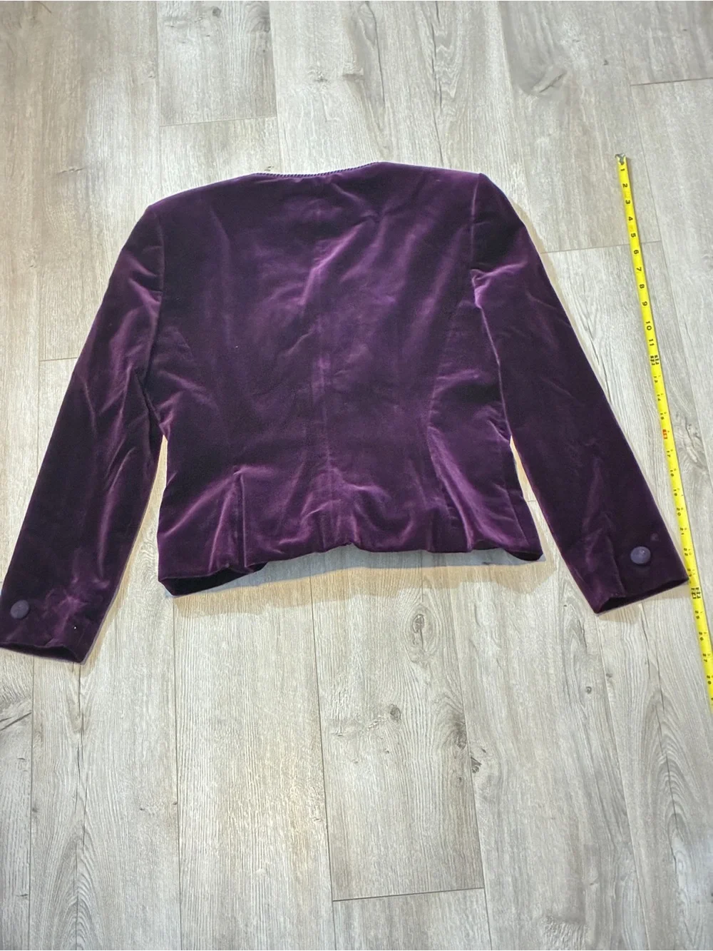 Christian Dior Plum Velvet Jacket Size 10 Asymmetrical Button Vintage